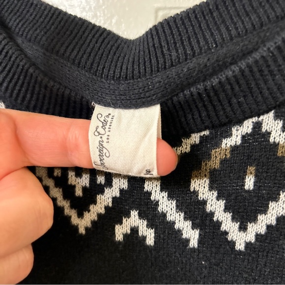 Mens Sovereign Code 1917 Nordic Black Lightweight Cotton Sweater Size Small - Picture 2 of 6